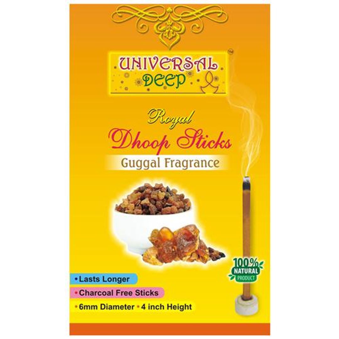 Royal Dhoop Stick - Guggal Fragrance, Charcoal Free, Lasts Longer, 100% Natural