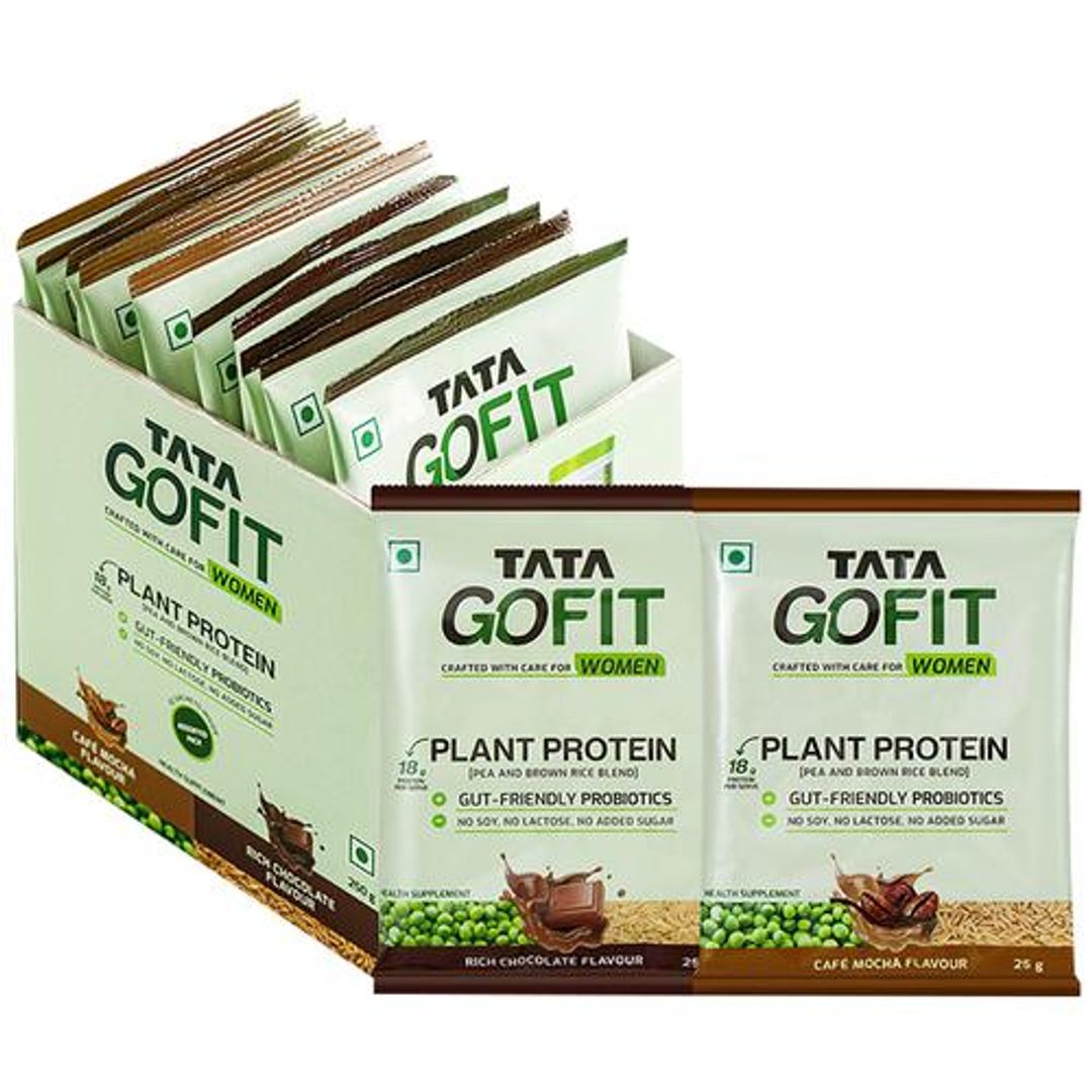 Plant Protein Powder - For Women, Trial Pack, Café Mocha & Rich Chocolate Flavours