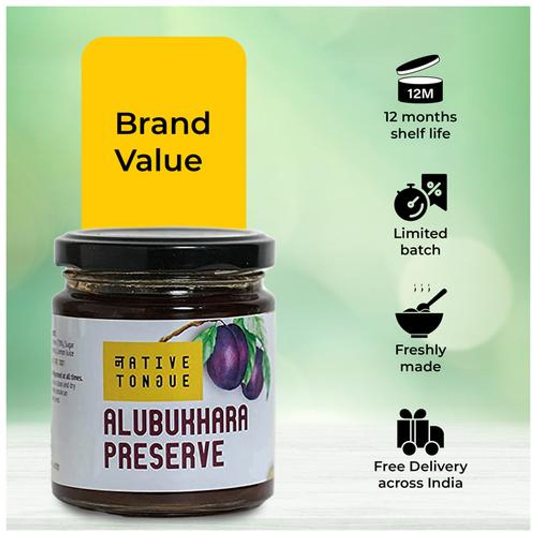 Alubukhara Preserve Indian Plum - Vegan, 70% Fruit, Low Sugar & No Preservatives