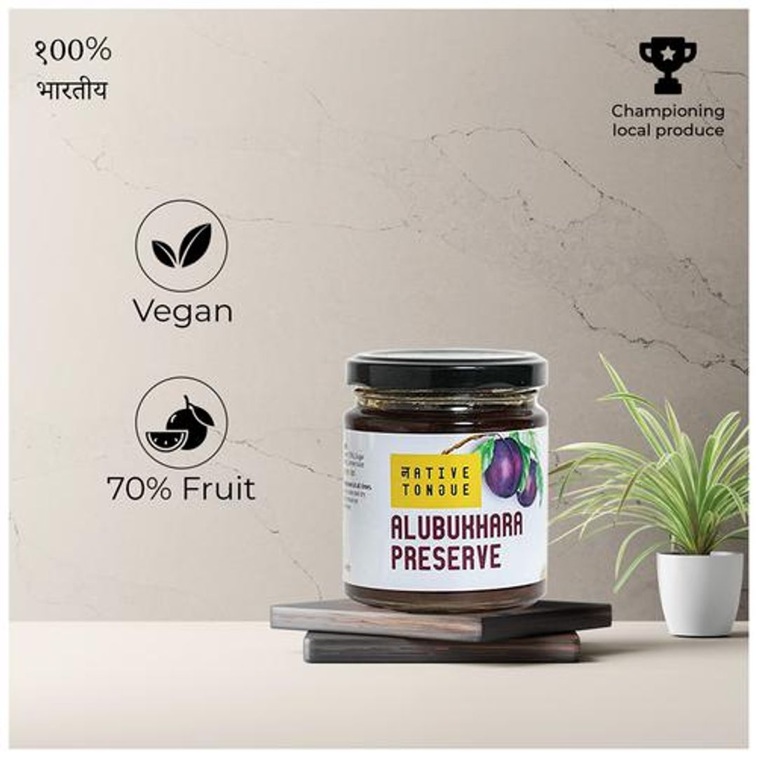 Alubukhara Preserve Indian Plum - Vegan, 70% Fruit, Low Sugar & No Preservatives