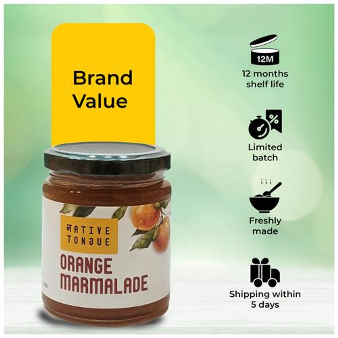 Orange Marmalade - Vegan, 70% Fruit, Low Sugar & No Preservative