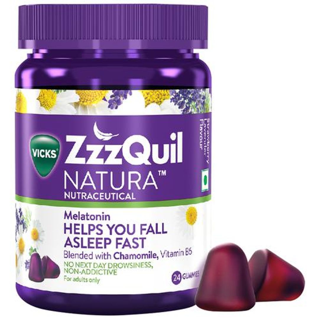 ZzzQuil Natura Non Addictive Sleep Aid Gummy - Melatonin Helps You Fall Asleep Fast