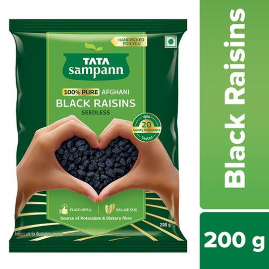 100% Pure Afghani Black Raisins Seedless | Kali Kishmish | Kali Draksh | Dry Fruits | Flavourful & Delicious Snack | Source of Potassium & Dietary Fibre