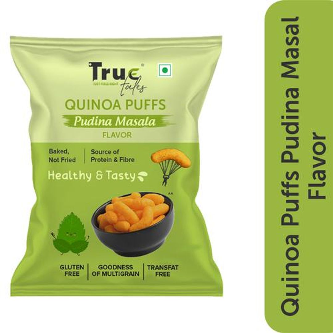 Quinoa Puffs - Pudina Masala Flavor, Baked, Crunchy, Gluten Free