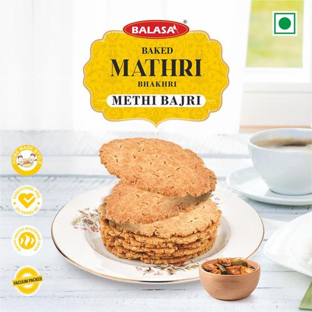 Baked Mathri Bhakhri - Methi Bajri, Homemade Style