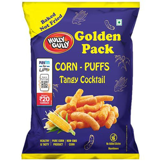 Corn-Puffs - Tangy Cocktail, Baked, Golden Pack