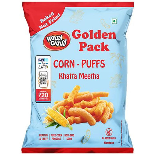 Corn-Puffs - Khatta Meetha, Baked, Golden Pack