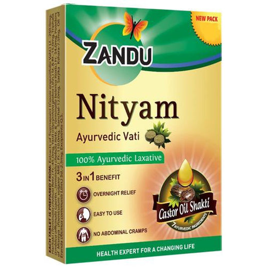 Nityam Ayurvedic Vati Laxative Tablets - 3 In 1 Benefit, Overnight Relief, No Abdominal Cramps