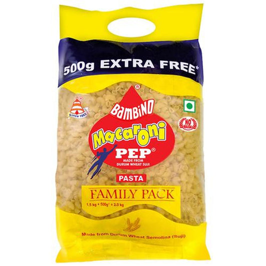 Macaroni Pasta Elbow - Made From Durum Wheat Suji, Family Pack