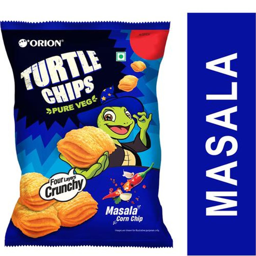 Turtle Chips Masala Corn Chip - 100% Veg Party Snack, Four Layer Crunchy