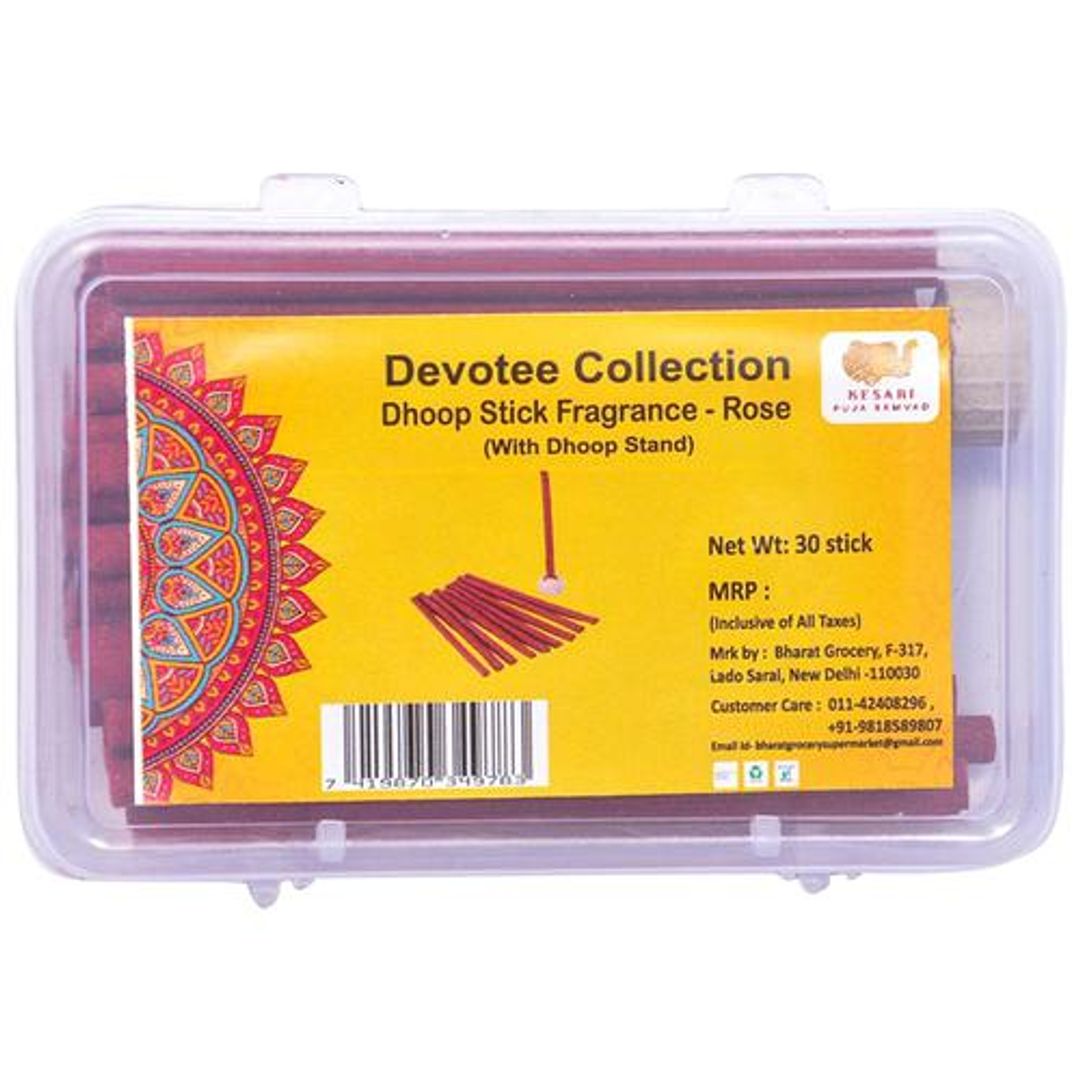 Devotee Collection Rose Dhoop Stick Fragrance - With Stand