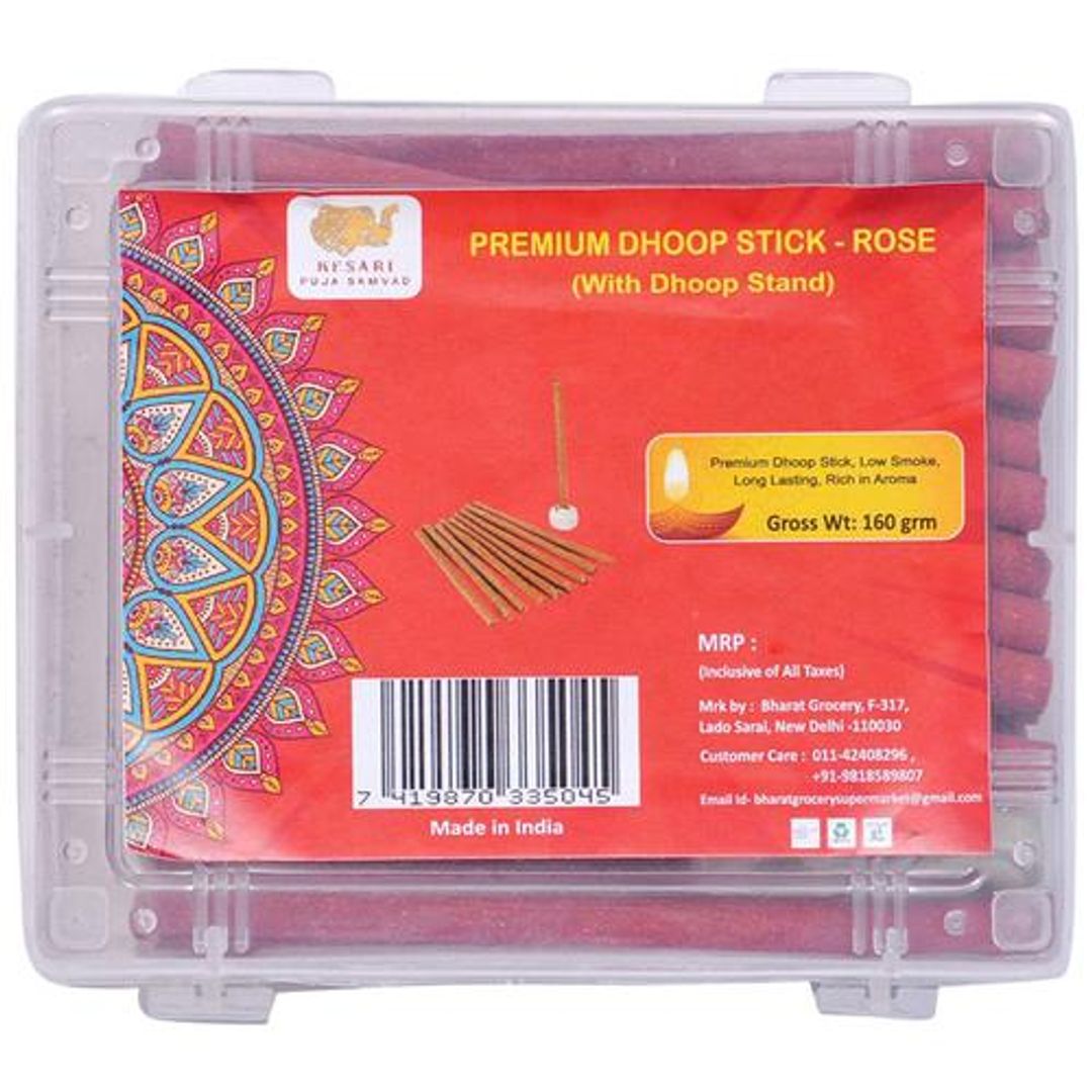 Premium Rose Dhoop Stick - With Stand