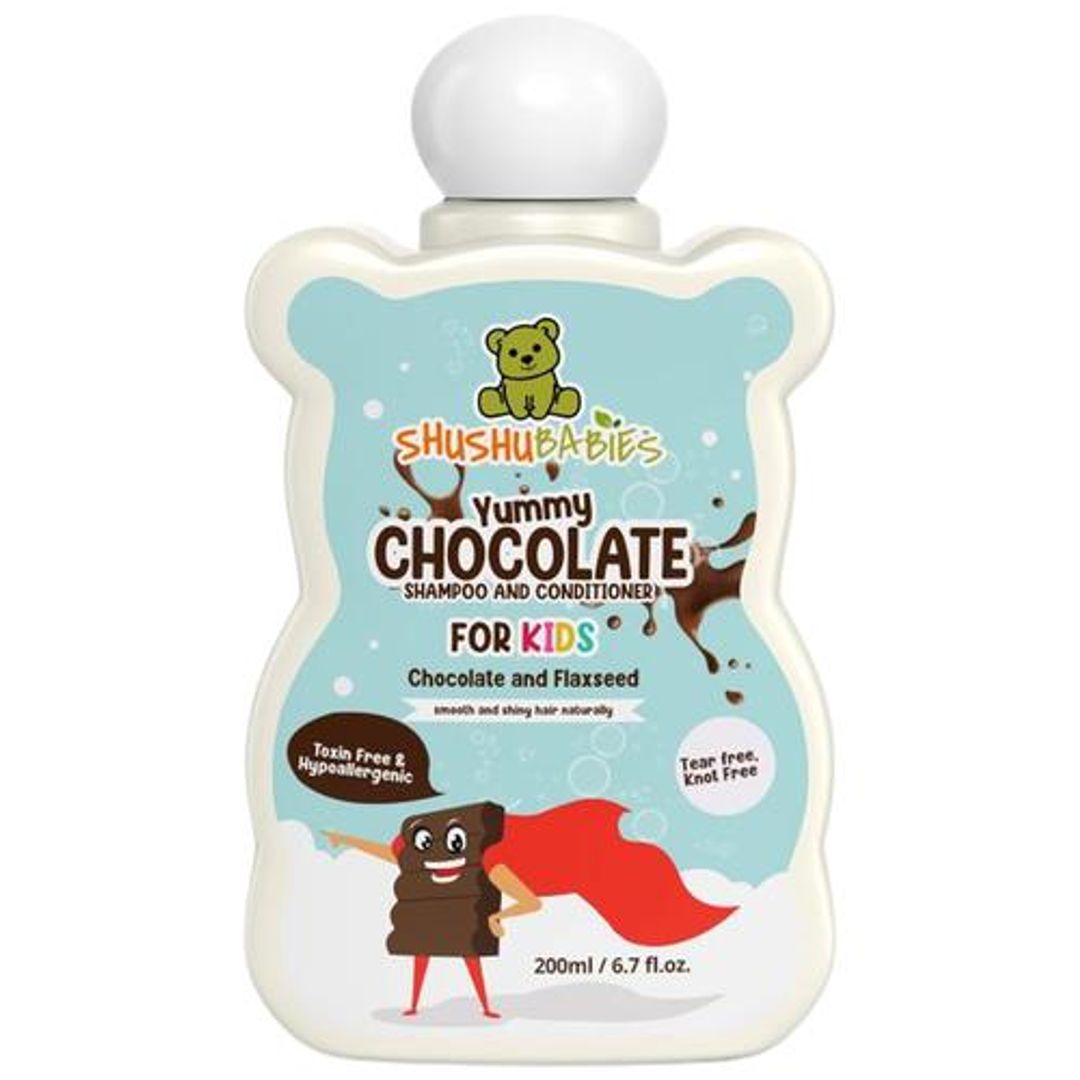 Yummy Chocolate Shampoo & Conditioner For Kids With Chocolate & Flaxseed