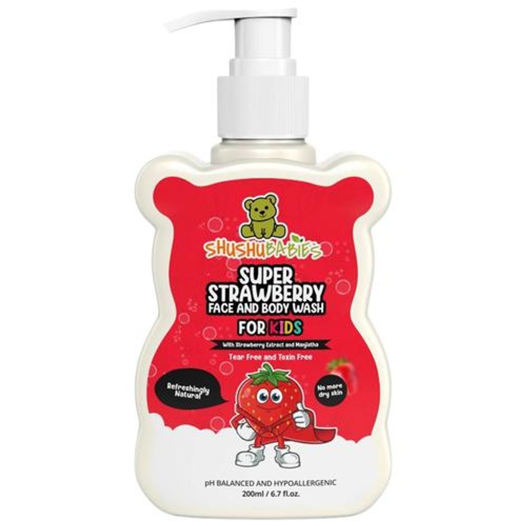 Super Strawberry Face & Body Wash For Kids With Strawberry & Manjistha