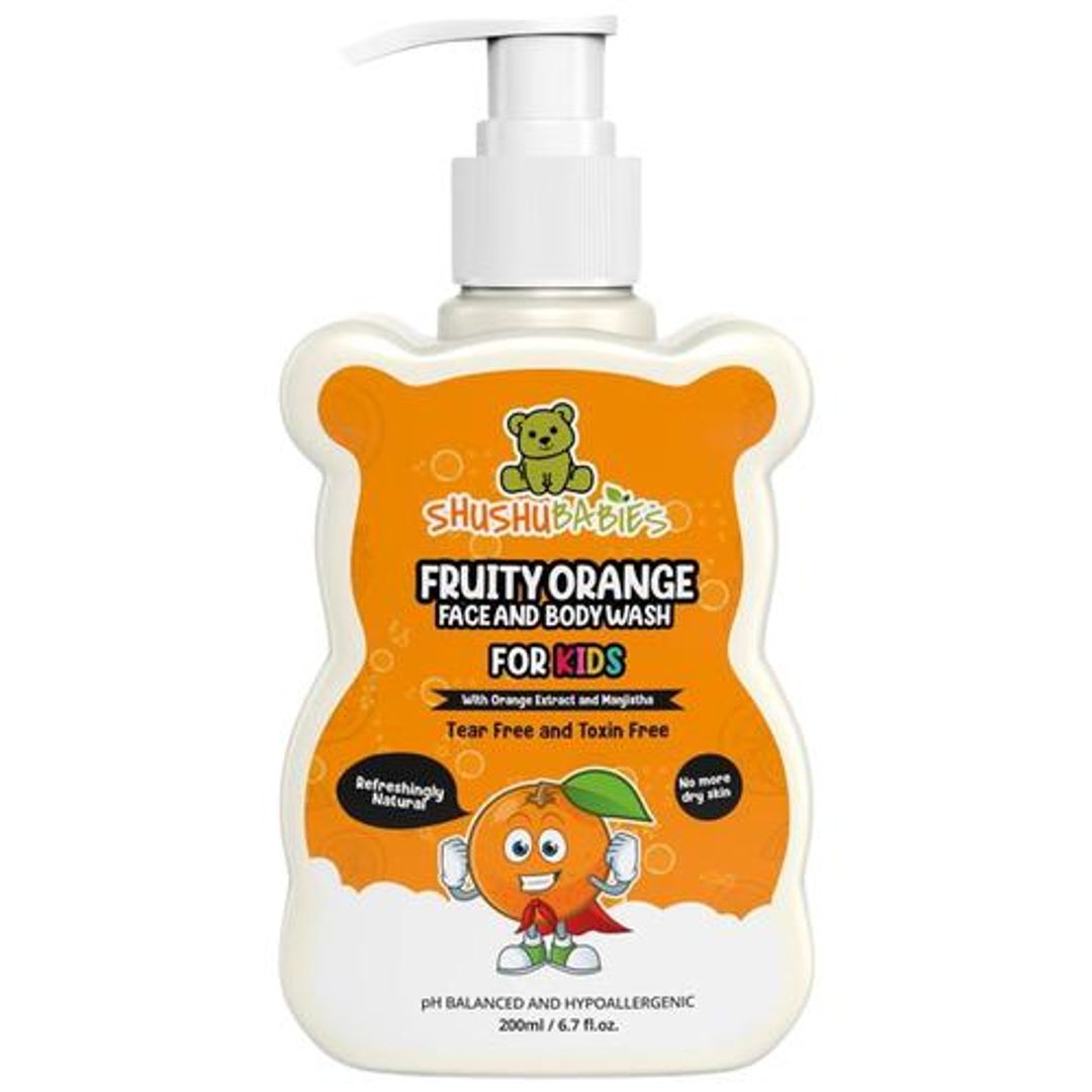 Fruity Orange Face & Body Wash For Kids With Orange & Manjistha