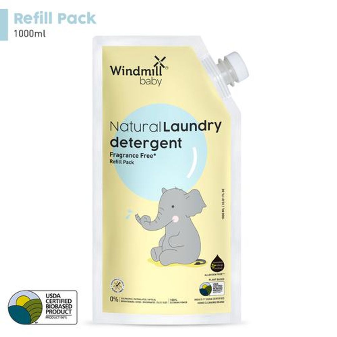 Windmill Baby Natural Laundry Detergent Fragrance Free Refill Pack - 1000 ml