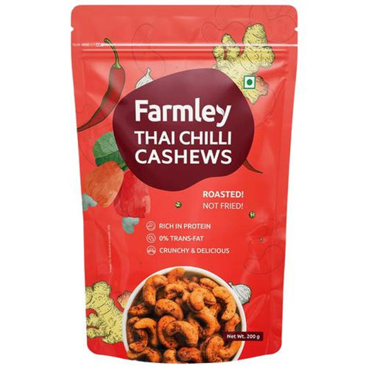 Thai Chilli Roasted Cashews Kaju Snacks - Rich In Protein, Crunchy & Delicious