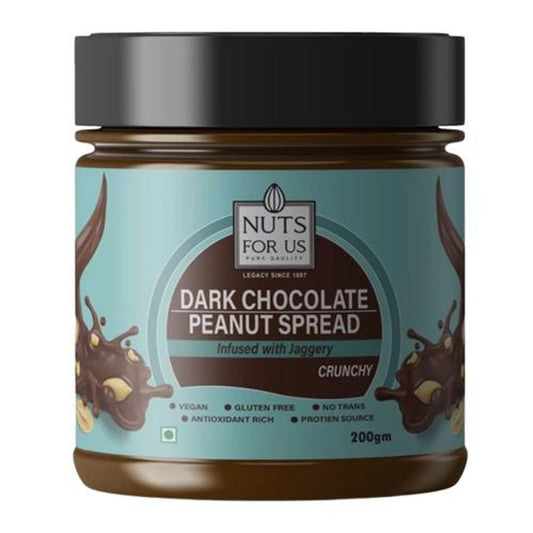 Dark Chocolate Peanut Spread - Infused With Jaggery, Crunchy