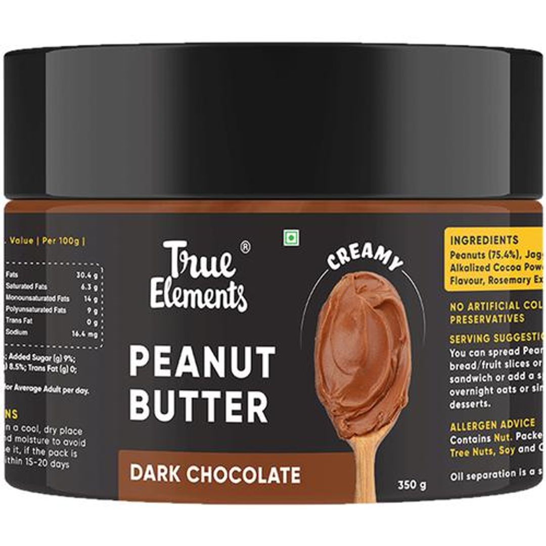 Peanut Butter Dark Chocolate - No Preservatives, 100% Natural, Chocolate Spread, No Palm Oil Or Vegetable Fat