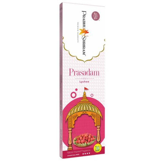 Prabhu Shriram Prasadam Premium Agarbatti/Incense Sticks - Lychee, Charcoal Free