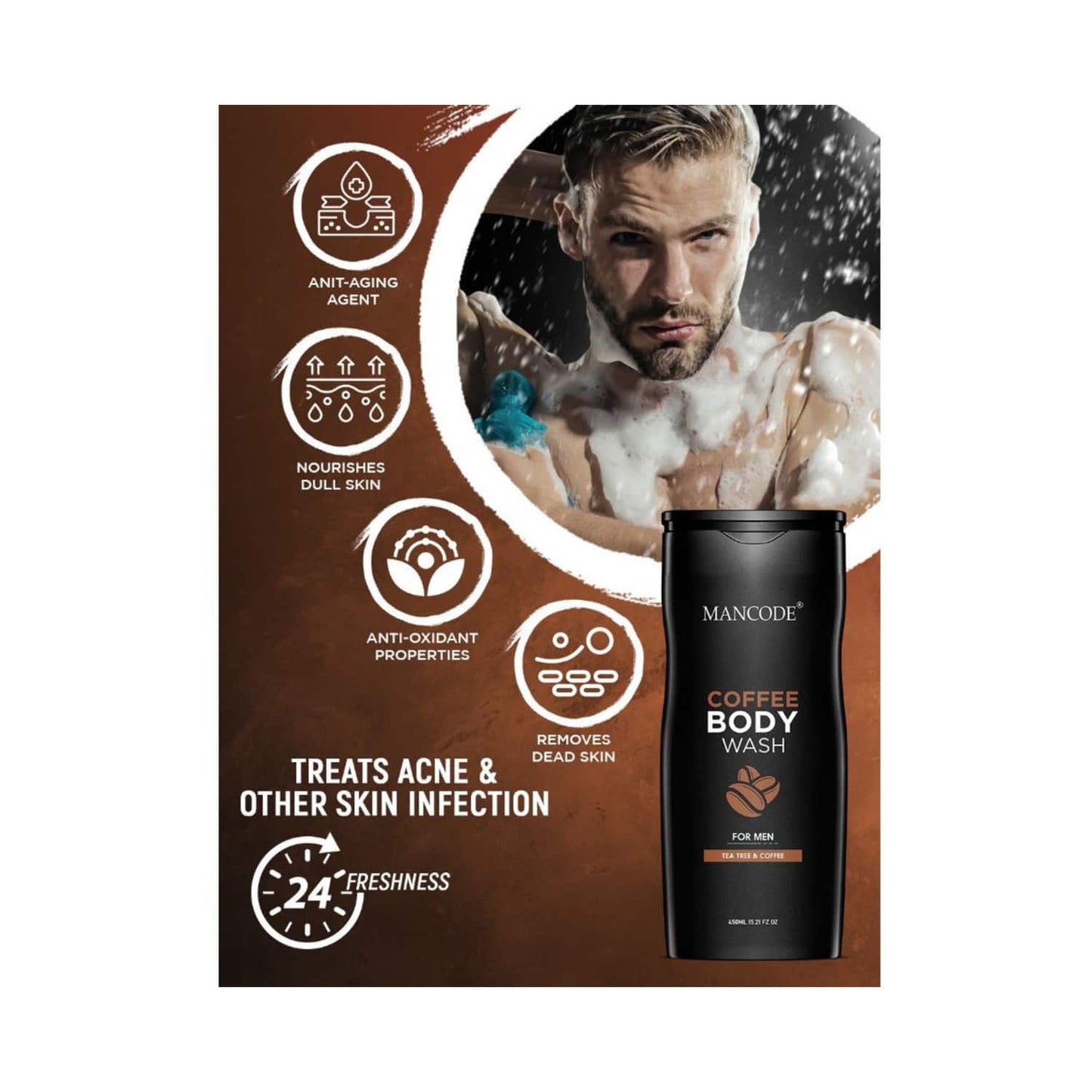 Mancode Coffee Body Wash (450ml)