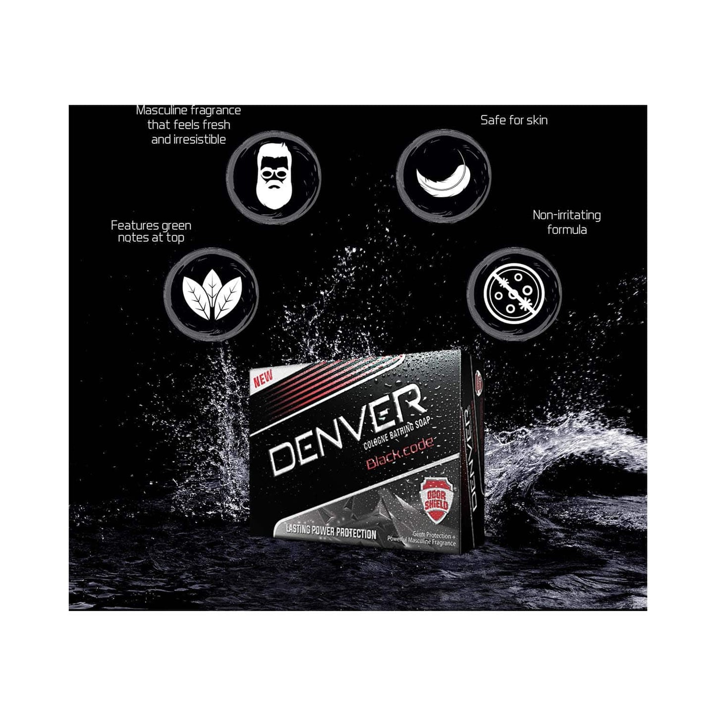 Denver Black Code Bath Soap For Men (125 g)