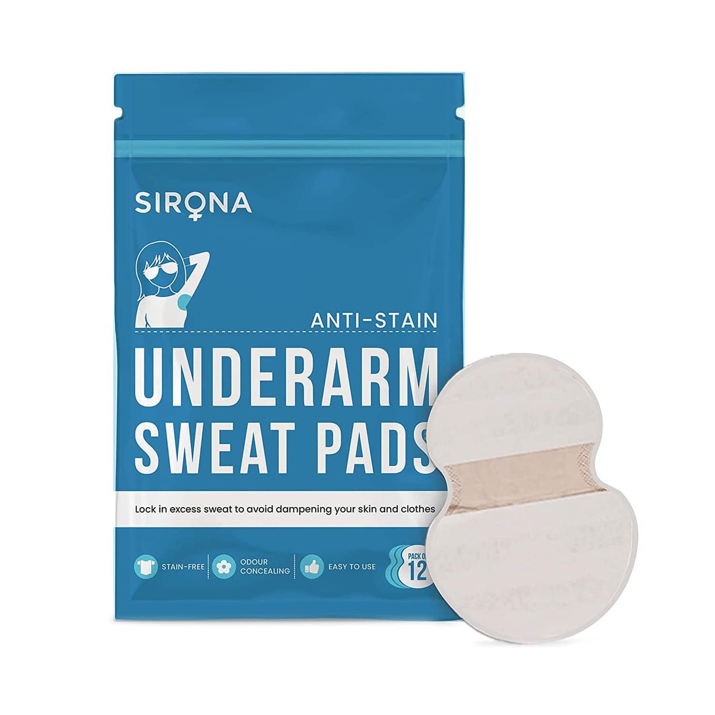 Sirona Under Arm Sweat Pads (12Pcs)