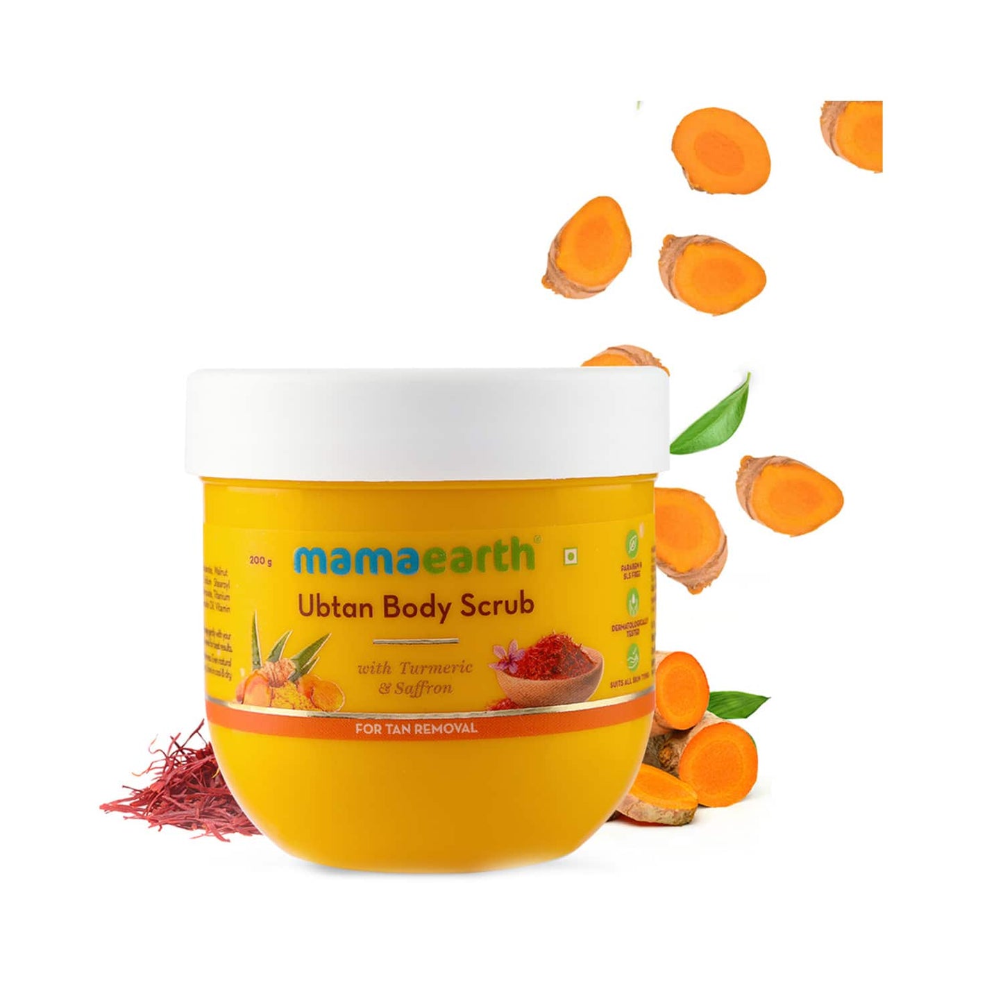 Mamaearth Ubtan Body Scrub With Turmeric & Saffron For Tan Removal (200g)