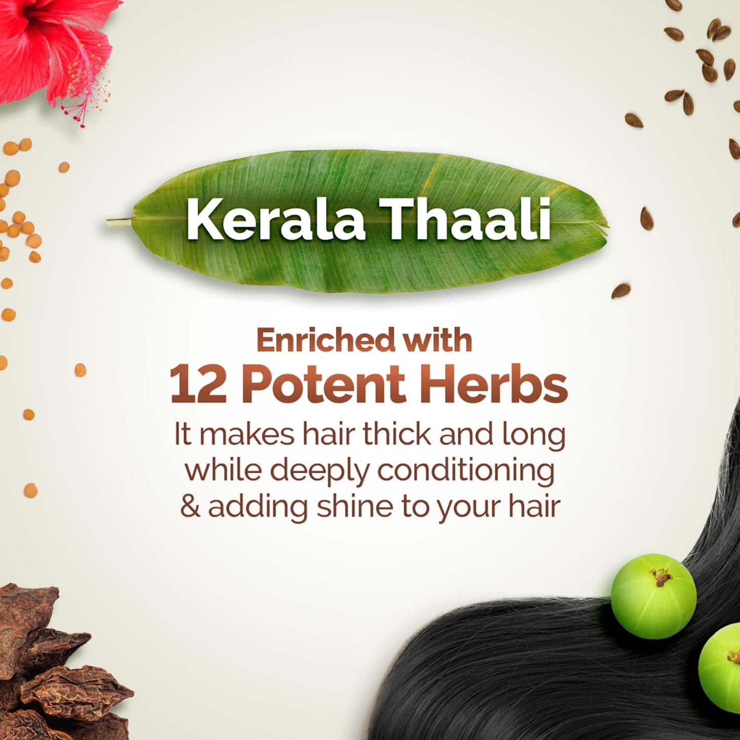 Kerala Thaali Conditioner Hibiscus Amla Reetha & Methi Dana for Smooth Thick & Long Hair (250 ml)