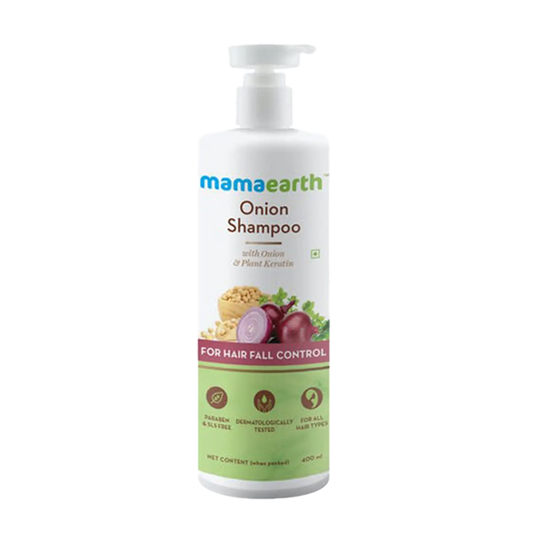 Mamaearth Onion Shampoo with Onion & Plant Keratin For Hair Fall Control (400ml)