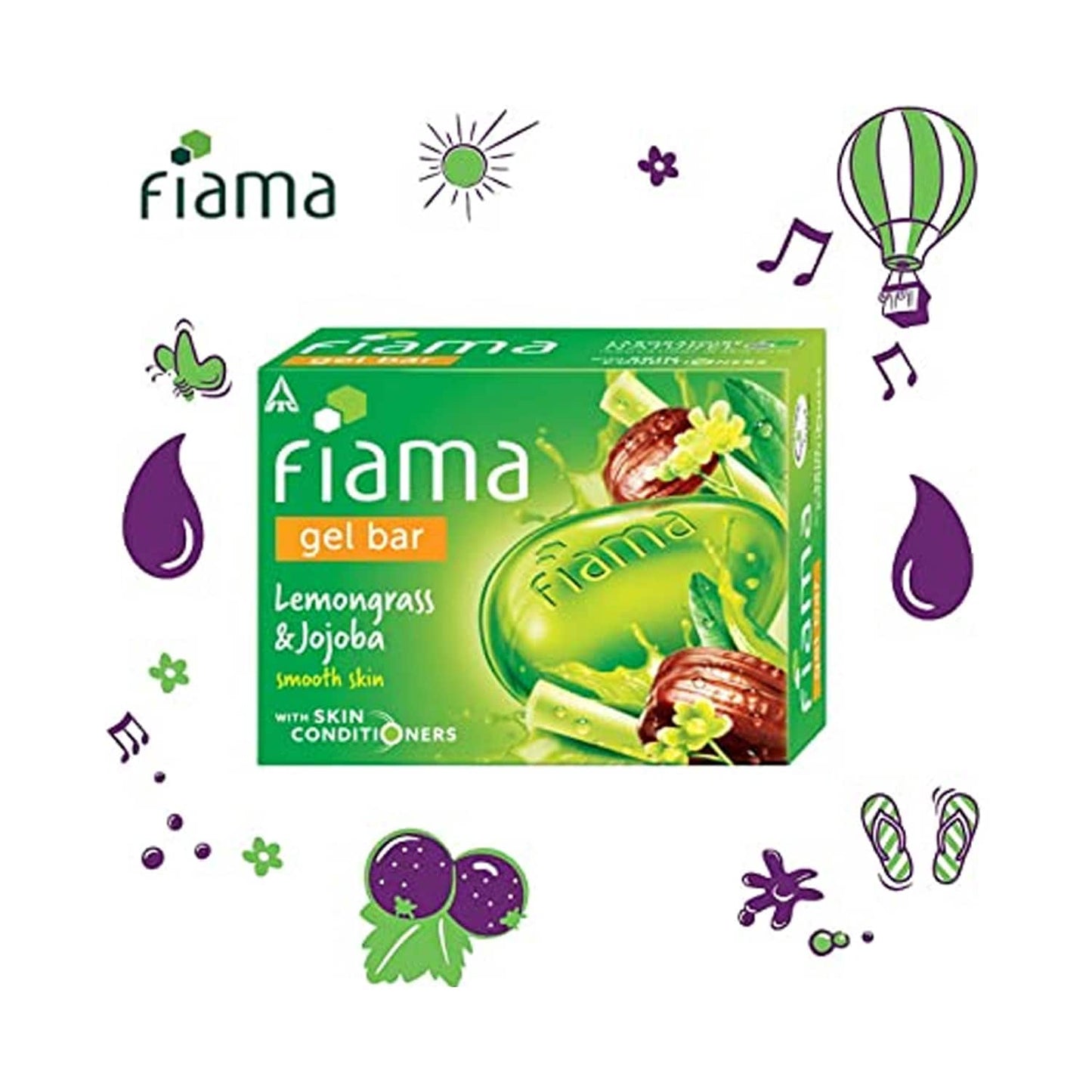 Fiama Lemongrass And Jojoba Smooth SKin Gel Bar With Skin Conditioners (125g)