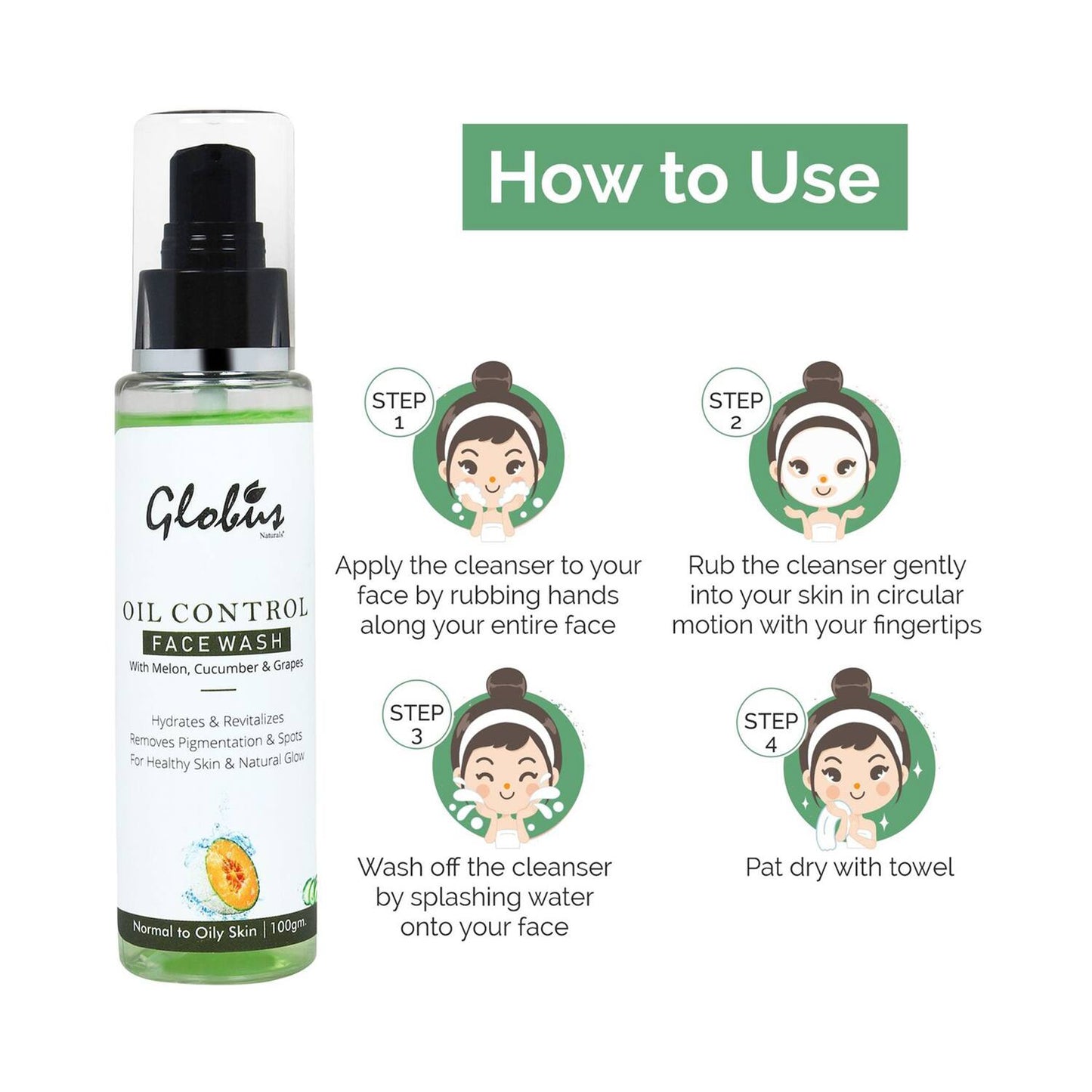 Globus Naturals Oil Control Face Wash (100 ml)