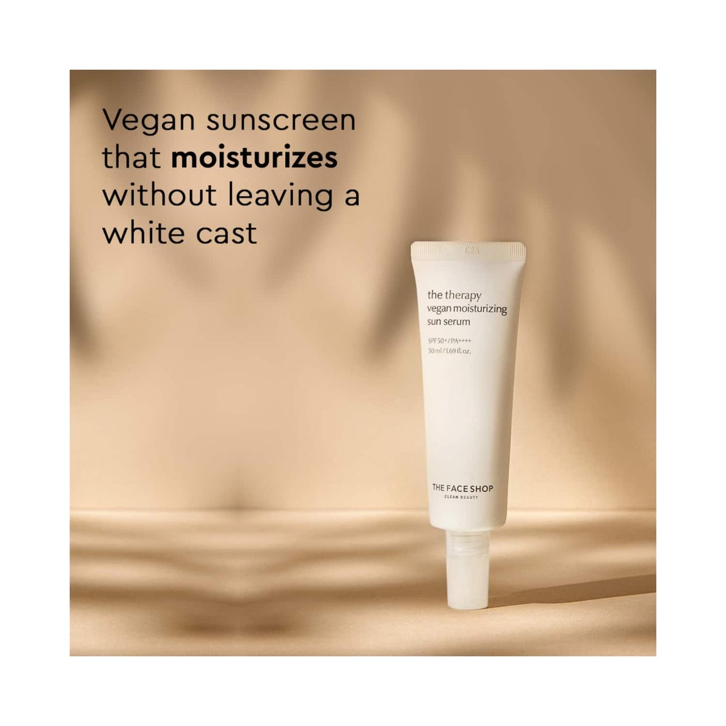 The Face Shop The Therapy Vegan Serum Sunscreen SPF 50+ PA++++ with Niacinamide UVA/B Protection (50 ml)