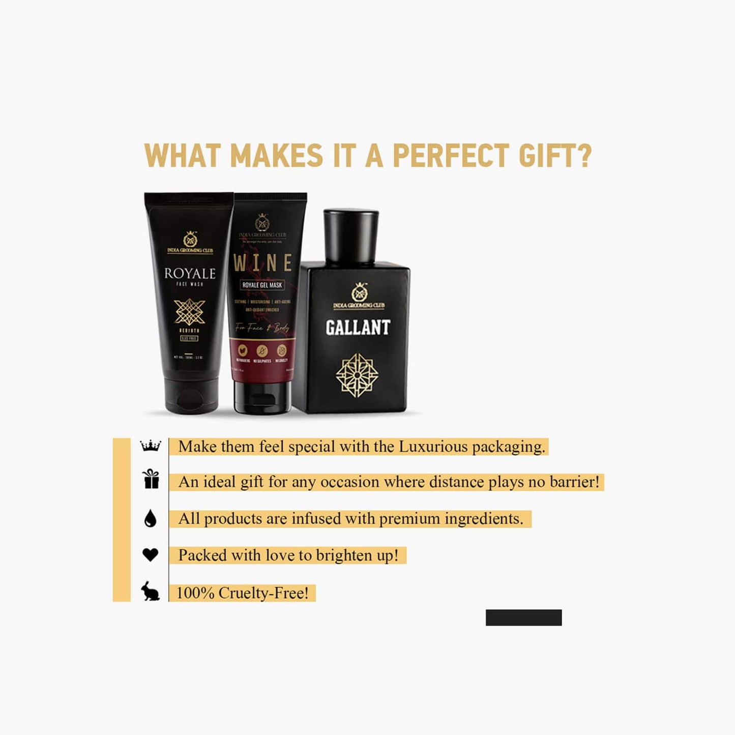 India Grooming Club Royale Face & Fragrance Gift Box (3Pcs)