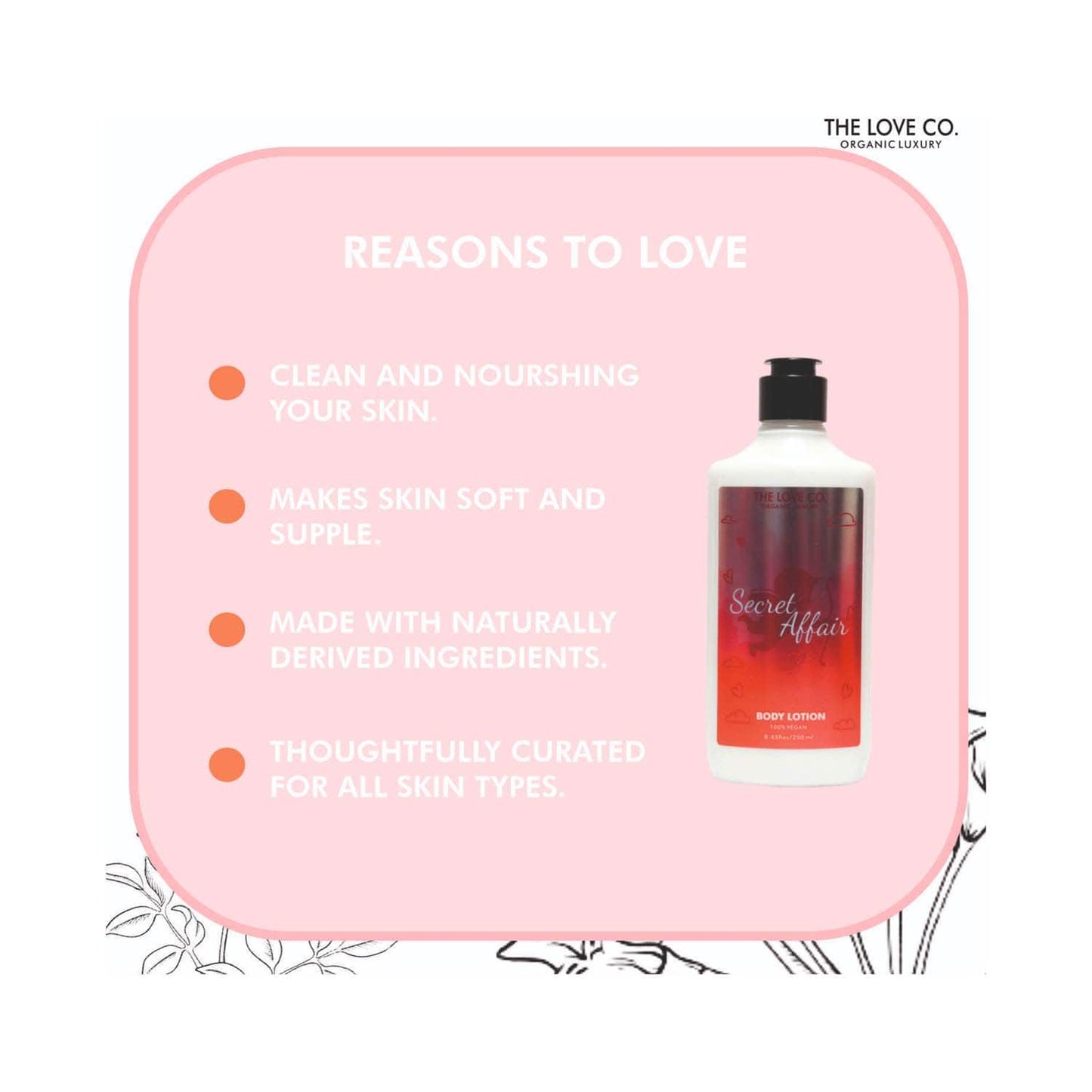 THE LOVE CO. Secret Affair Body Lotion Daily Skin Moisture (250ml)