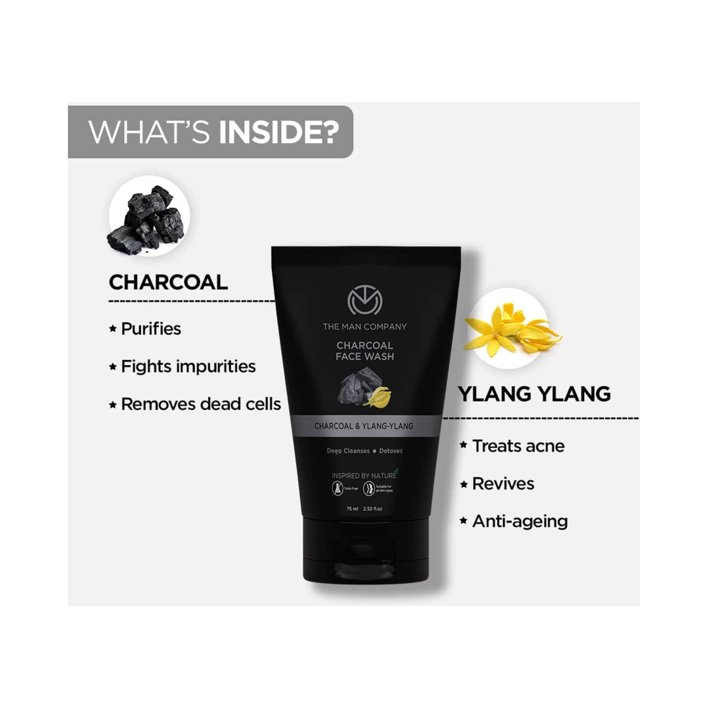 The Man Company Deep Cleansing Anti Acne Charcoal Face Wash (75ml)