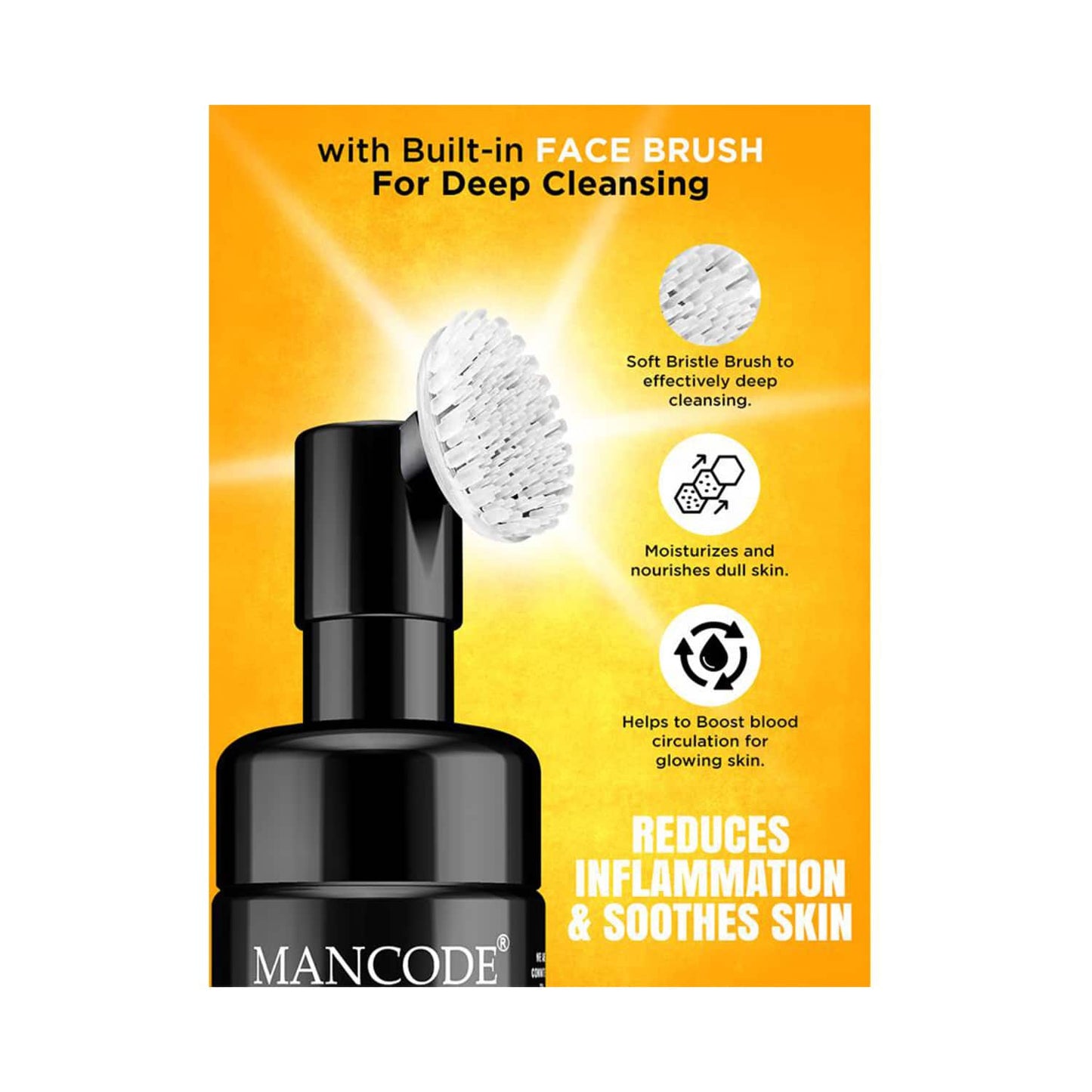 Mancode Detoxifying De-Tan Foam Face Wash (150ml)