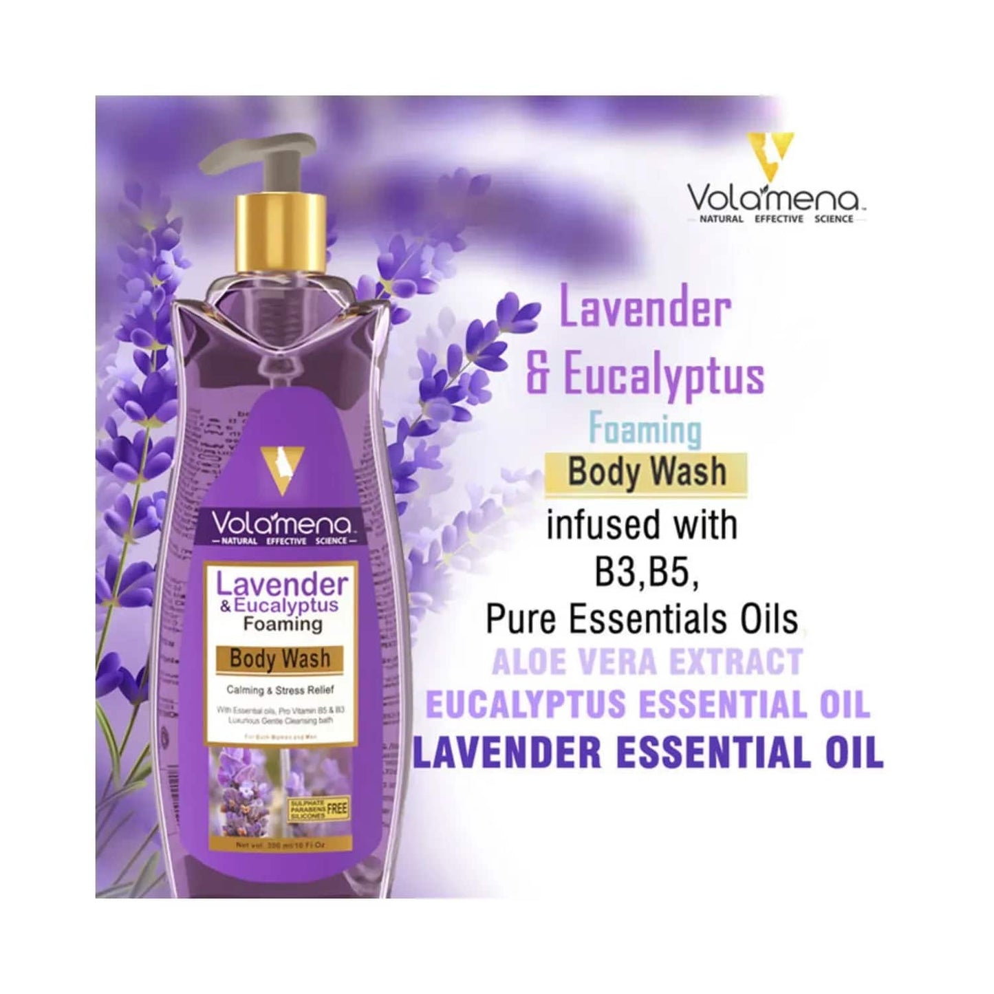 Volamena Lavender And Eucalyptus Foaming Body Wash (300ml)