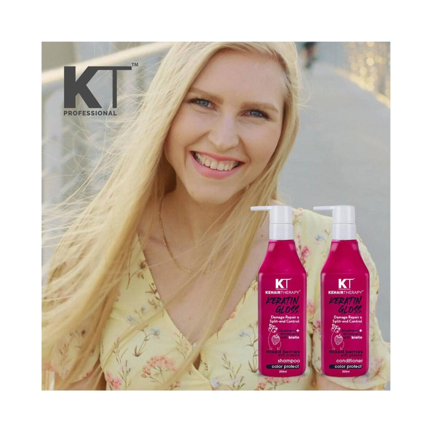 KT Professional Keratin Gloss Damage Repair & Split End Control Conditioner (250ml)