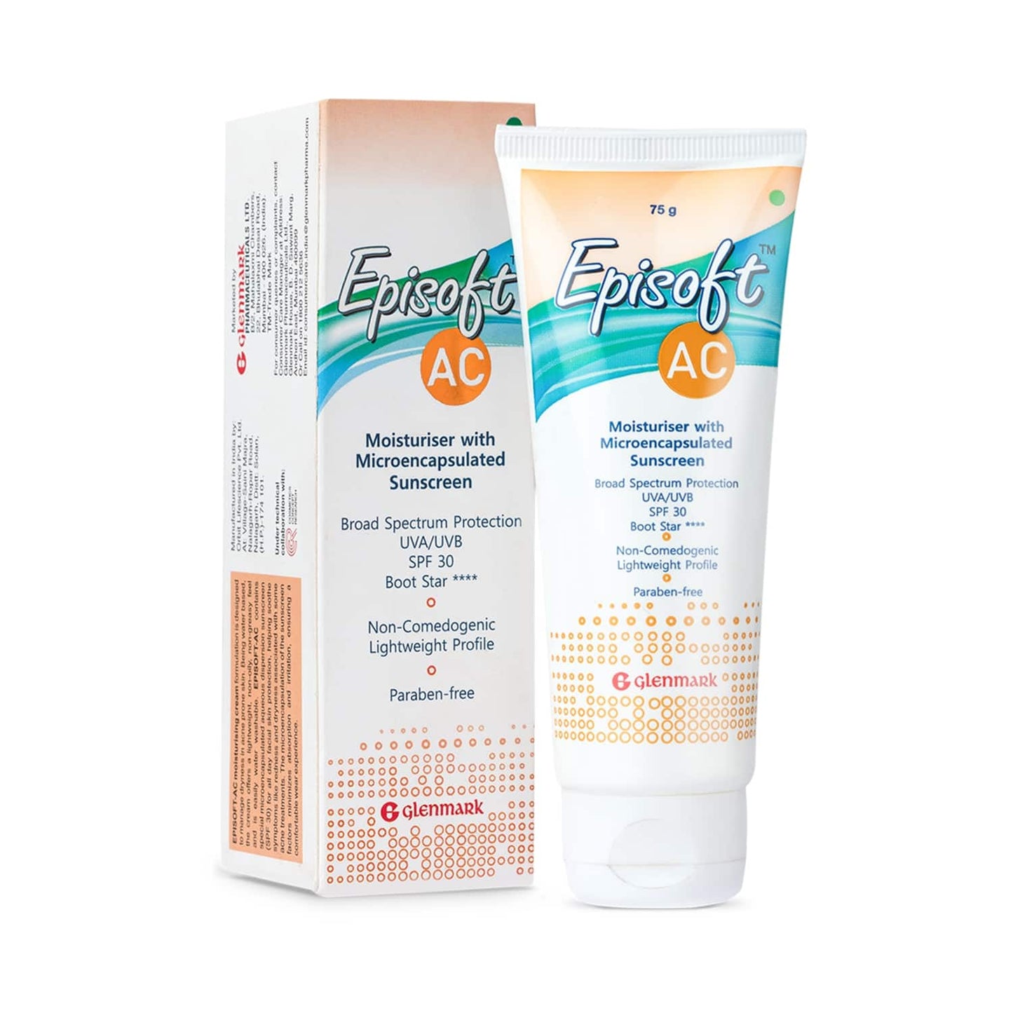 Episoft AC Moisturiser SPF 30 With Microencapsulated Sunscreen Pack of 2 (75 g) Combo