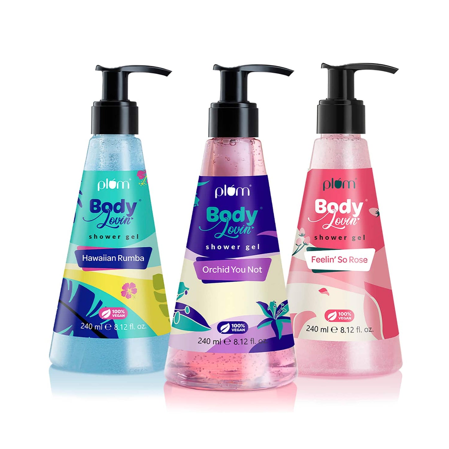 Plum Beachy & Floral Shower Gel Trio Combo