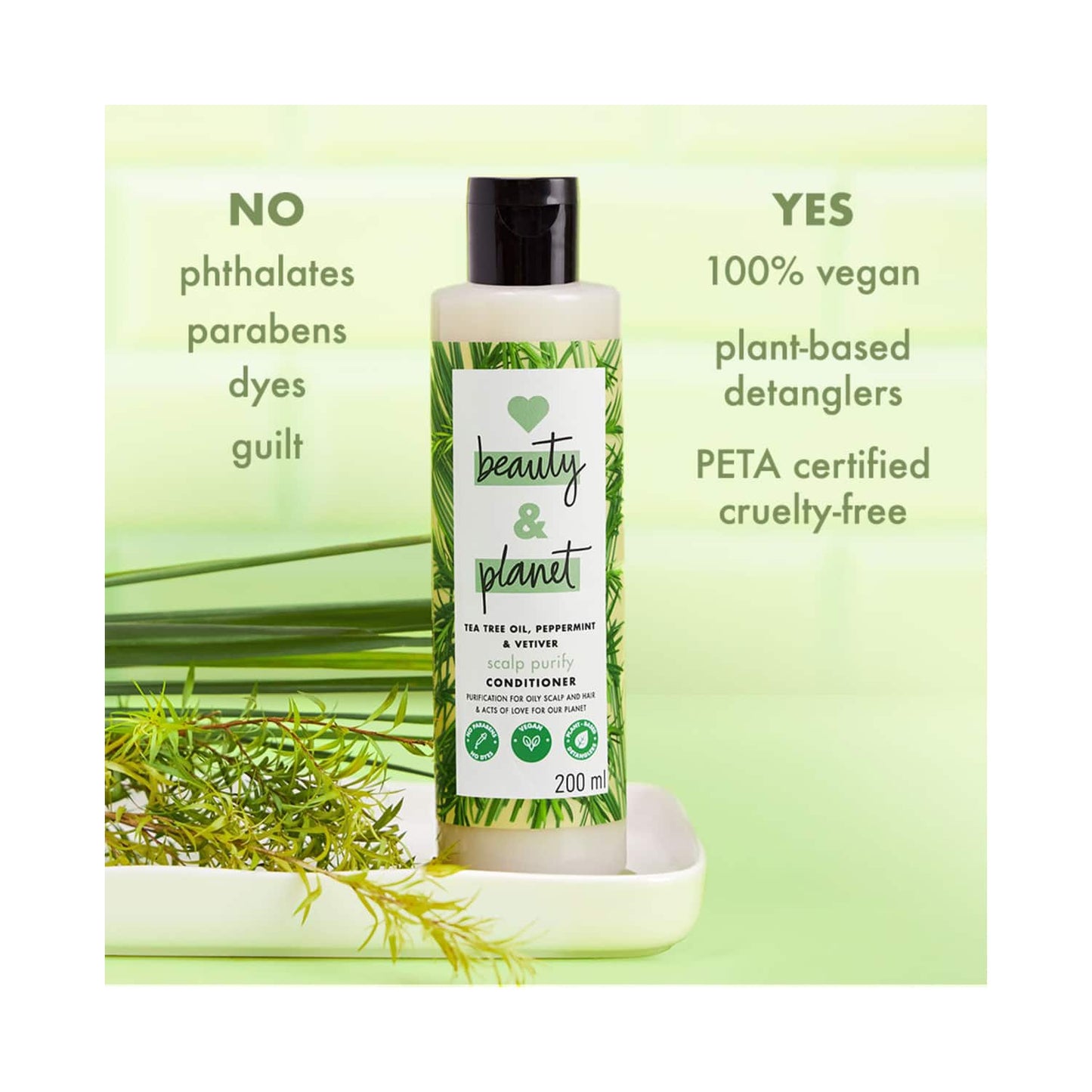 Love Beauty & Planet Tea Tree Peppermint & Vetiver Clarifying Conditioner No Sulphates (200 ml)