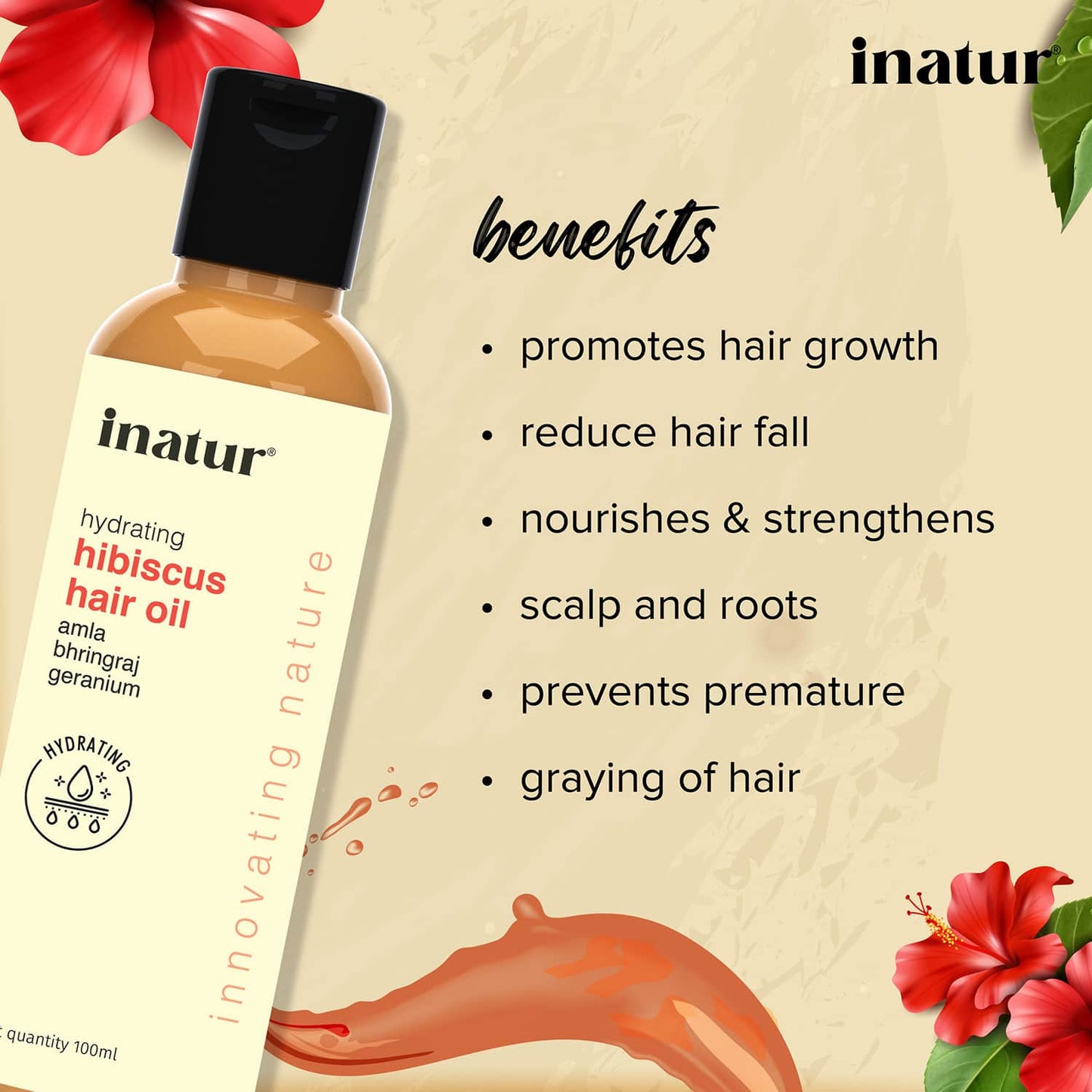 Inatur Hibiscus Re Growth Hair Oil (100ml)