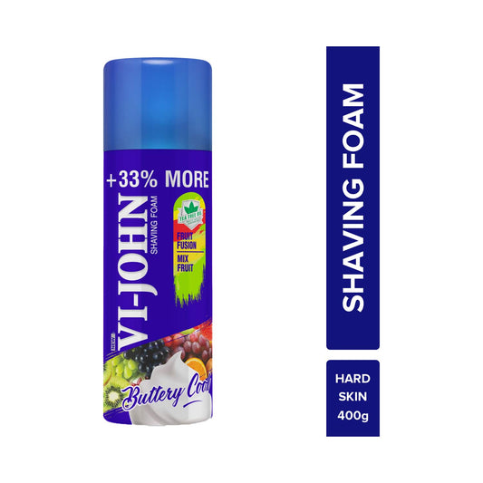 VI-JOHN Fruit Fusion Shaving Foam With Vitamin E Enriched & Antibacterial Properties (400g)