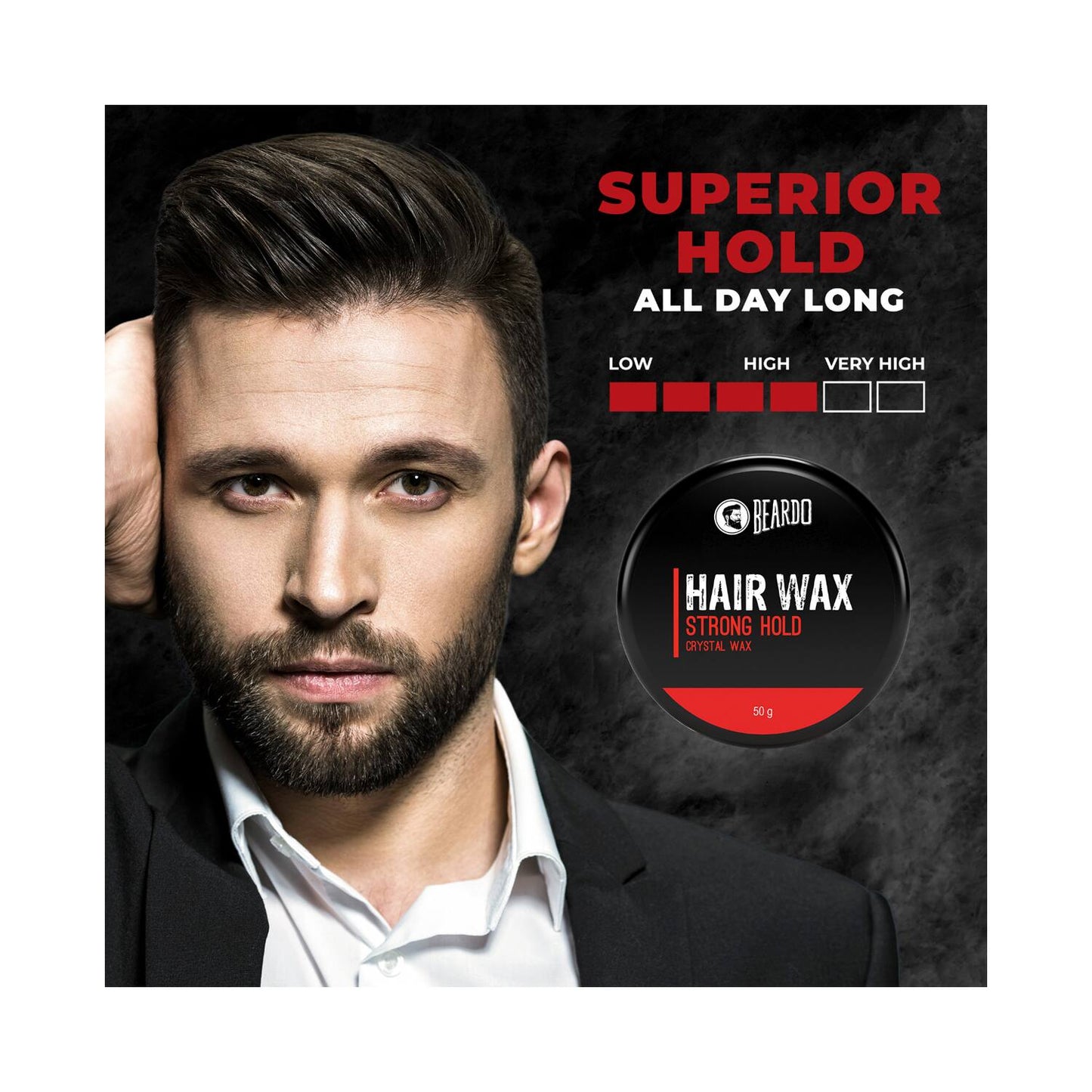 Beardo Hair Wax Strong Hold Crystal Gel Wax (50g)