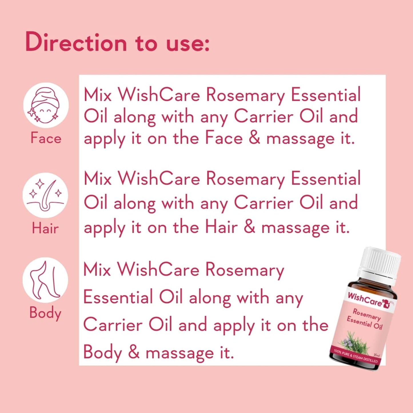 WishCare 100% Pure Rosemary Essential Oil (15ml)