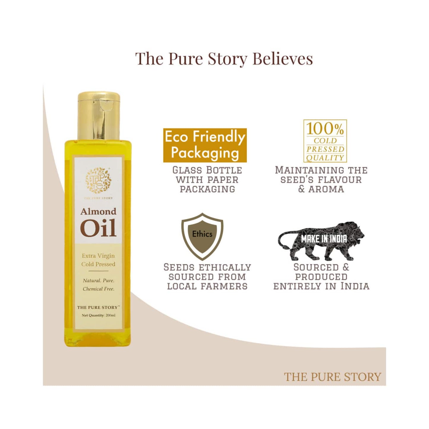 The Pure Story Sweet Almond Oil (200ml)