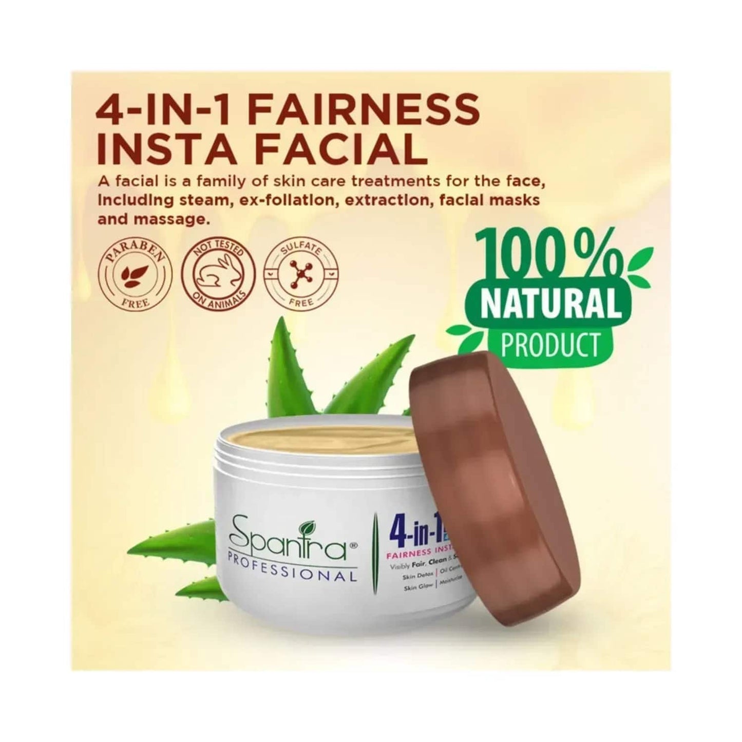 Spantra 4 In 1 Fairness Insta Facial Cleanser Scrub - (500g)