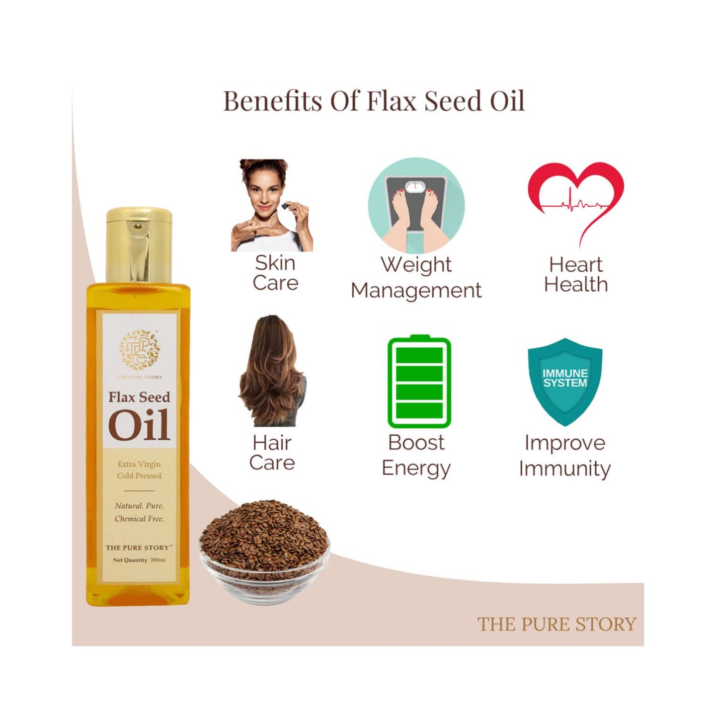 The Pure Story flaxseed Oil (100ml)