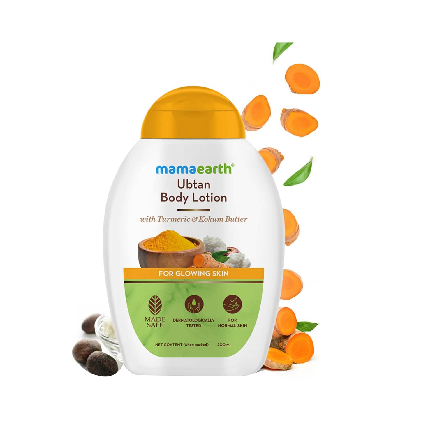 Mamaearth Ubtan Body Lotion With Turmeric & Kokum Butter For Glowing Skin (200ml)